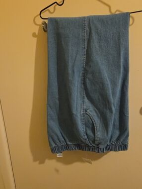 Alia Light Blue Denim Joggers